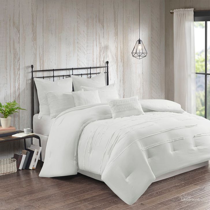 The appearance of Jenda Polyester 8 Piece Microfiber Queen Comforter Set In White designed by Olliix in the transitional interior design. This white piece of furniture  was selected by 1StopBedrooms from Jenda Collection to add a touch of cosiness and style into your home. Sku: 5DS10-0215. Material: Polyester. Bed Size: Queen. Product Type: Comforter Set. Image1