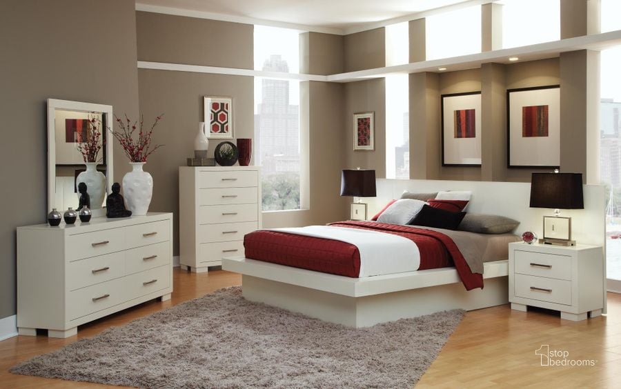 The appearance of Jessica Panel Bedroom Set designed by Coaster in the modern / contemporary interior design. This white piece of furniture  was selected by 1StopBedrooms from Jessica Collection to add a touch of cosiness and style into your home. Sku: 202990QB1;202990QB2;202990QB3;202992. Bed Type: Platform Bed. Material: Wood. Product Type: Platform Bed. Bed Size: Queen. Image1