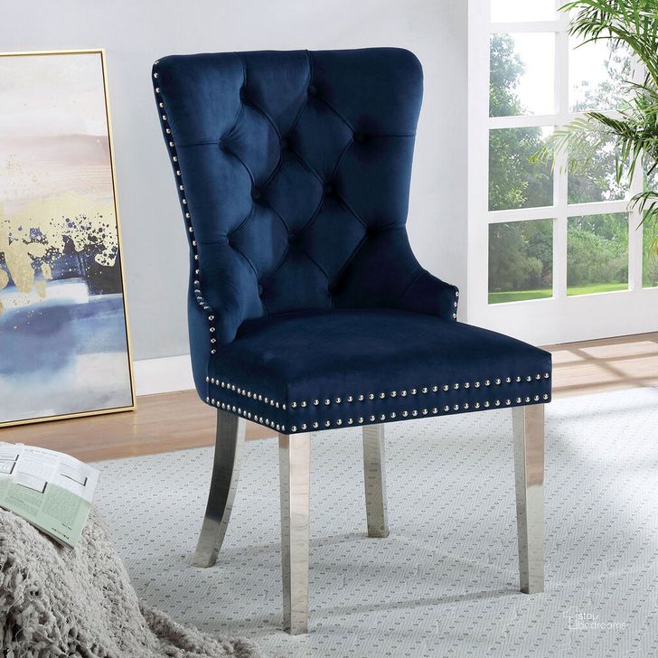 The appearance of Jewett Chair Set of 2 In Blue designed by Furniture of America in the modern / contemporary interior design. This blue piece of furniture  was selected by 1StopBedrooms from Jewett Collection to add a touch of cosiness and style into your home. Sku: CM-AC261NV-2PK. Material: Wood. Product Type: Chair. Image1