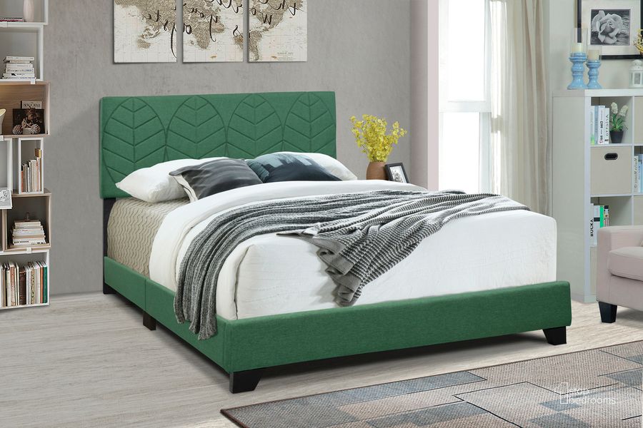 The appearance of Jordan All-In-One Upholstered King Bed In Kelly Green designed by Progressive Furniture in the modern / contemporary interior design. This kelly green piece of furniture  was selected by 1StopBedrooms from Jordan Collection to add a touch of cosiness and style into your home. Sku: U390-37. Bed Type: Panel Bed. Product Type: Panel Bed. Bed Size: King. Material: MDF.