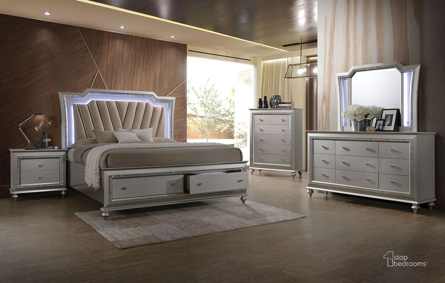 The appearance of Kaitlyn Youth Storage Bedroom Set (Champagne) designed by ACME in the glam interior design. This champagne piece of furniture  was selected by 1StopBedrooms from Kaitlyn Collection to add a touch of cosiness and style into your home. Sku: 27240T-HB;27241T-FB;27242T-R;27233. Bed Type: Storage Bed. Material: Wood. Product Type: Storage Bed. Bed Size: Twin. Image1
