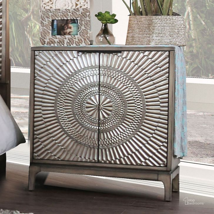 The appearance of Kamalah Night Stand In Antique Gray designed by Furniture of America in the transitional interior design. This antique gray piece of furniture  was selected by 1StopBedrooms from Kamalah Collection to add a touch of cosiness and style into your home. Sku: CM7521N. Material: Wood. Product Type: Nightstand. Image1