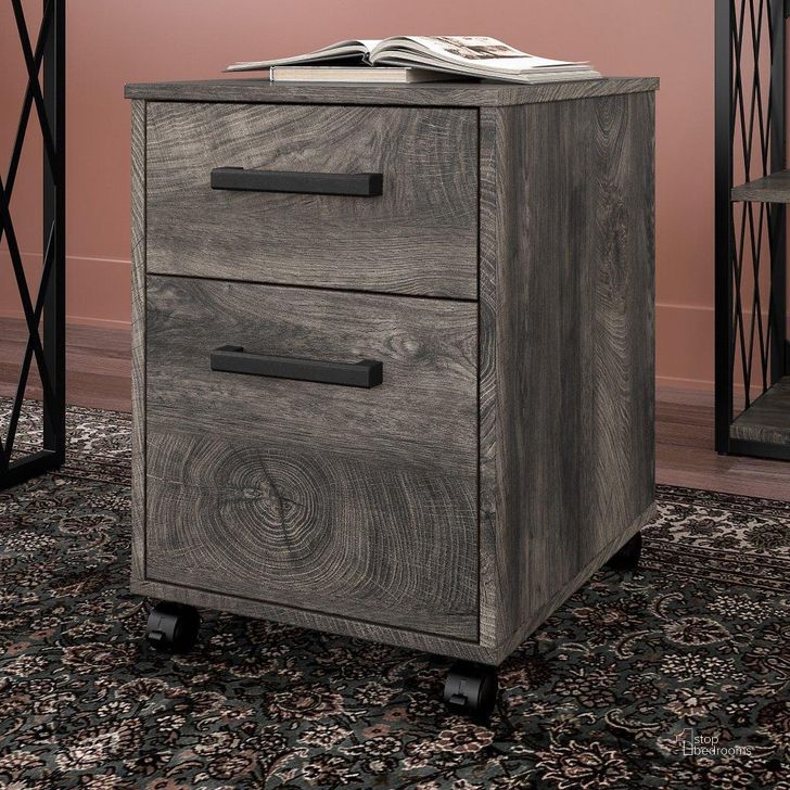 The appearance of Kathy Ireland Home By Bush Furniture City Park 2 Drawer Mobile File Cabinet In Dark Gray Hickory designed by Bush Furniture in the industrial interior design. This dark gray piece of furniture  was selected by 1StopBedrooms from City Park Collection to add a touch of cosiness and style into your home. Sku: CPF116GH-03. Material: Wood. Product Type: File Cabinet. Image1