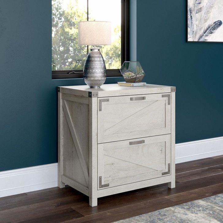 The appearance of Kathy Ireland Home by Bush Furniture Cottage Grove 2 Drawer Lateral File Cabinet in Cottage White designed by Bush Furniture in the country / farmhouse interior design. This cottage white piece of furniture  was selected by 1StopBedrooms from Cottage Grove Collection to add a touch of cosiness and style into your home. Sku: CGF129CWH-03. Material: Wood. Product Type: Lateral Filing Cabinet. Image1