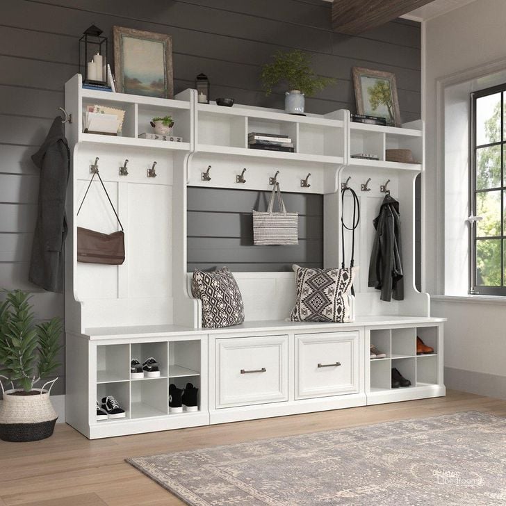 The Perfect Mudroom Hall Tree with Bench, Drawers & Cubbies