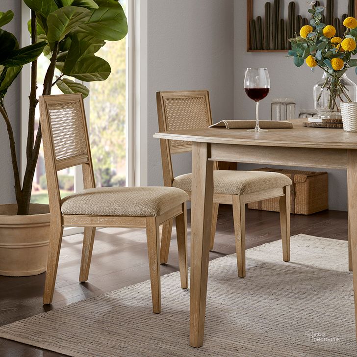The appearance of Kelly Dining Side Chair Set Of 2 In Light Brown designed by Olliix in the industrial interior design. This light brown piece of furniture  was selected by 1StopBedrooms from Kelly Collection to add a touch of cosiness and style into your home. Sku: II108-0364. Material: Wood. Product Type: Dining Chair. Image1