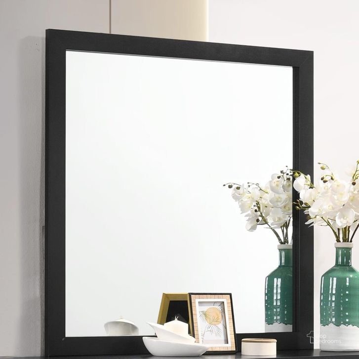 The appearance of Kendall Square Dresser Mirror Black designed by Coaster in the modern / contemporary interior design. This black piece of furniture  was selected by 1StopBedrooms from Kendall Collection to add a touch of cosiness and style into your home. Sku: 224454. Material: MDF. Product Type: Dresser Mirror. Image1