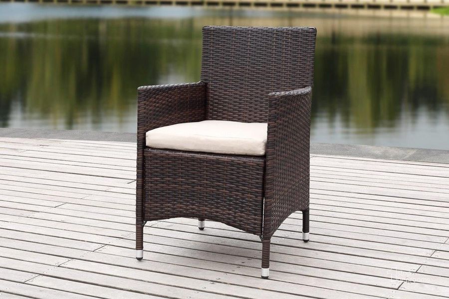 The appearance of Kendrick Chair designed by Safavieh in the transitional interior design. This sand brown piece of furniture  was selected by 1StopBedrooms from Kendrick Collection to add a touch of cosiness and style into your home. Sku: PAT2506B-SET2. Product Type: Outdoor Chair. Image1