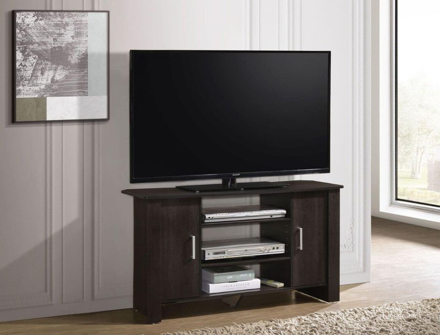 The appearance of Kent Espresso TV Console designed by Progressive Furniture in the transitional interior design. This brown piece of furniture  was selected by 1StopBedrooms from Kent Collection to add a touch of cosiness and style into your home. Sku: I332-42. Material: MDF. Product Type: TV Stands and TV Console.