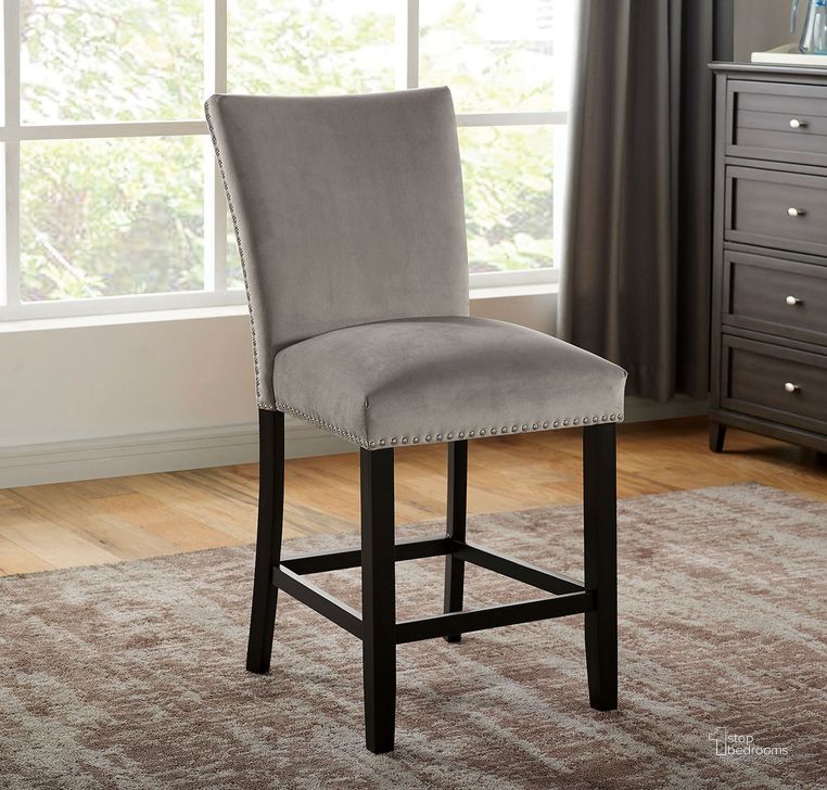 The appearance of Kian Counter Height Chair Set of 2 In Black and Light Gray designed by Furniture of America in the modern / contemporary interior design. This black/light gray piece of furniture  was selected by 1StopBedrooms from Kian Collection to add a touch of cosiness and style into your home. Sku: CM3744GY-PC-2PK. Material: Wood. Product Type: Counter Height Chair. Image1