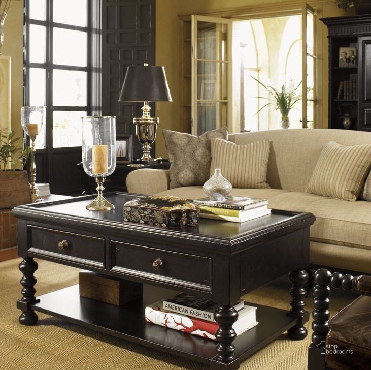 The appearance of Kingstown Rich Tamarind Explorer Occasional Table Set designed by Tommy Bahama in the traditional interior design. This brown piece of furniture  was selected by 1StopBedrooms from Kingstown Collection to add a touch of cosiness and style into your home. Sku: 01-0619-945;01-0619-944. Material: Leather. Product Type: Occasional Table Set. Image1