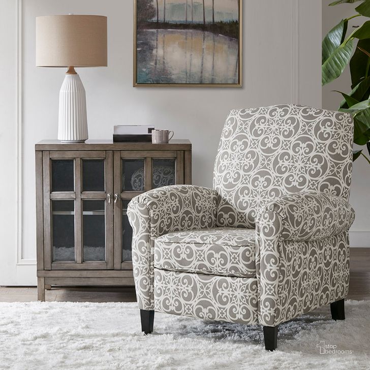 The appearance of Kirby Push Back Recliner In Grey designed by Olliix in the transitional interior design. This grey piece of furniture  was selected by 1StopBedrooms from Kirby Collection to add a touch of cosiness and style into your home. Sku: MP103-0610. Material: Wood. Product Type: Recliner. Image1