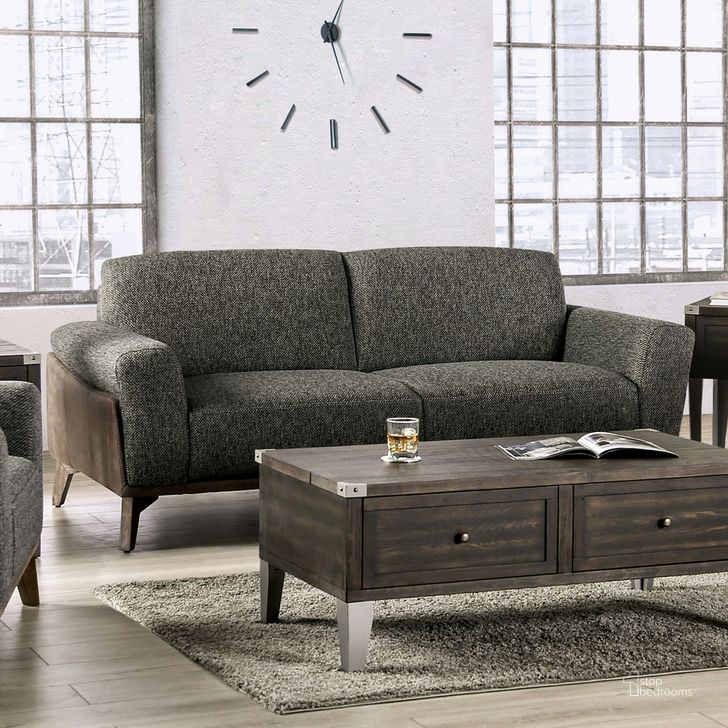 The appearance of Kloten Sofa In Gray and Brown designed by Furniture of America in the transitional interior design. This gray/brown piece of furniture  was selected by 1StopBedrooms from Kloten Collection to add a touch of cosiness and style into your home. Sku: SM6045-SF. Material: Wood. Product Type: Sofa. Image1