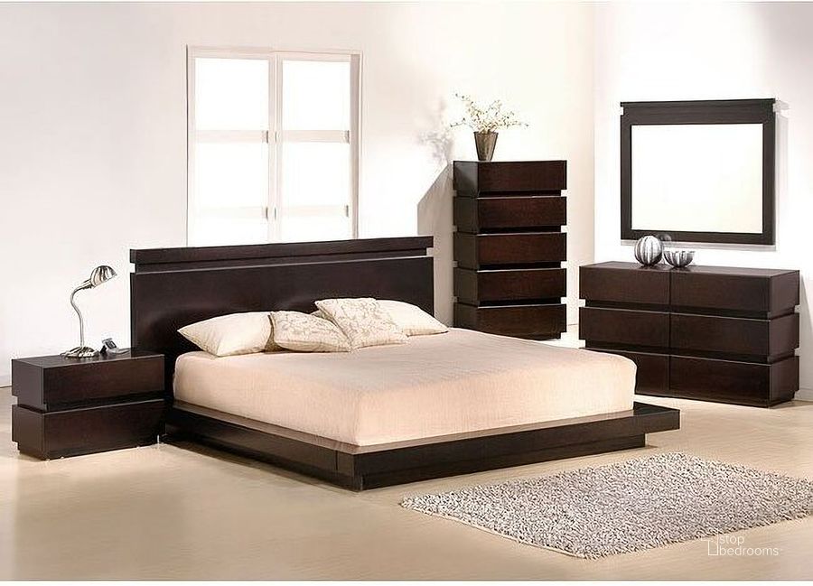 The appearance of Knotch Platform Bedroom Set designed by J&M in the modern / contemporary interior design. This brown piece of furniture  was selected by 1StopBedrooms from Knotch Collection to add a touch of cosiness and style into your home. Sku: 1754426-Q;1754426-NS. Bed Type: Platform Bed. Product Type: Platform Bed. Bed Size: Queen. Image1
