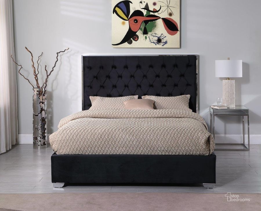 The appearance of Kressa Velvet Fabric Tufted California King Platform Bed In Black designed by Best Master Furniture in the transitional interior design. This black piece of furniture  was selected by 1StopBedrooms from Kressa Collection to add a touch of cosiness and style into your home. Sku: 1520BLKCK. Bed Type: Platform Bed. Material: Upholstered. Product Type: Platform Bed. Bed Size: California King. Image1
