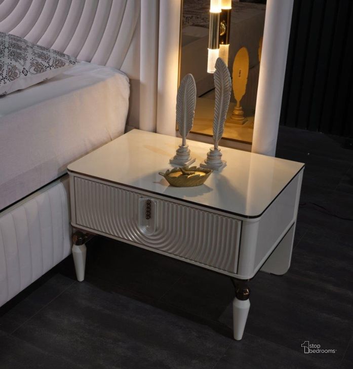 The appearance of Kuvars Nightstand Back Panel In Cream designed by Furnia in the modern / contemporary interior design. This cream piece of furniture  was selected by 1StopBedrooms from Kuvars Collection to add a touch of cosiness and style into your home. Sku: 120-KUV-NS-BP. Material: Wood. Product Type: Nightstand.