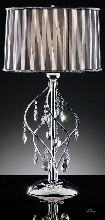 The appearance of Arya Black Sheer Hanging Crystal Table Lamp designed by Furniture of America in the traditional interior design. This black piece of furniture  was selected by 1StopBedrooms from Arya Collection to add a touch of cosiness and style into your home. Sku: L95123T. Material: Metal. Product Type: Table Lamp.