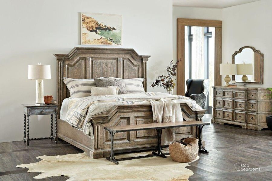 The appearance of La Grange Medium Wood Bradshaw Panel Bedroom Set designed by Hooker in the traditional interior design. This brown piece of furniture  was selected by 1StopBedrooms from La Grange Collection to add a touch of cosiness and style into your home. Sku: 6960-90251-80;6960-90252-80;6960-90253-80;6960-90016-80. Bed Type: Panel Bed. Material: Wood. Product Type: Panel Bed. Bed Size: Queen.