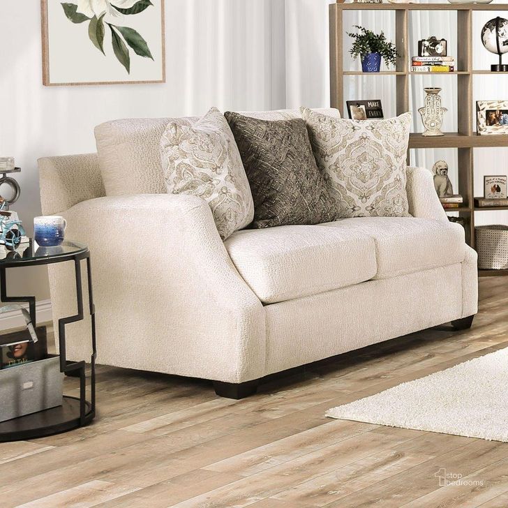 The appearance of Laila Loveseat In Ivory designed by Furniture of America in the transitional interior design. This ivory piece of furniture  was selected by 1StopBedrooms from Laila Collection to add a touch of cosiness and style into your home. Sku: SM3083-LV. Material: Wood. Product Type: Loveseat.