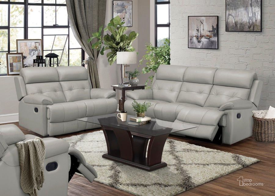 The appearance of Lambent Silver Gray Double Reclining Living Room Set designed by Homelegance in the modern / contemporary interior design. This silver piece of furniture  was selected by 1StopBedrooms from Lambent Collection to add a touch of cosiness and style into your home. Sku: 9529SVE-3;9529SVE-2. Material: Wood. Product Type: Living Room Set. Image1