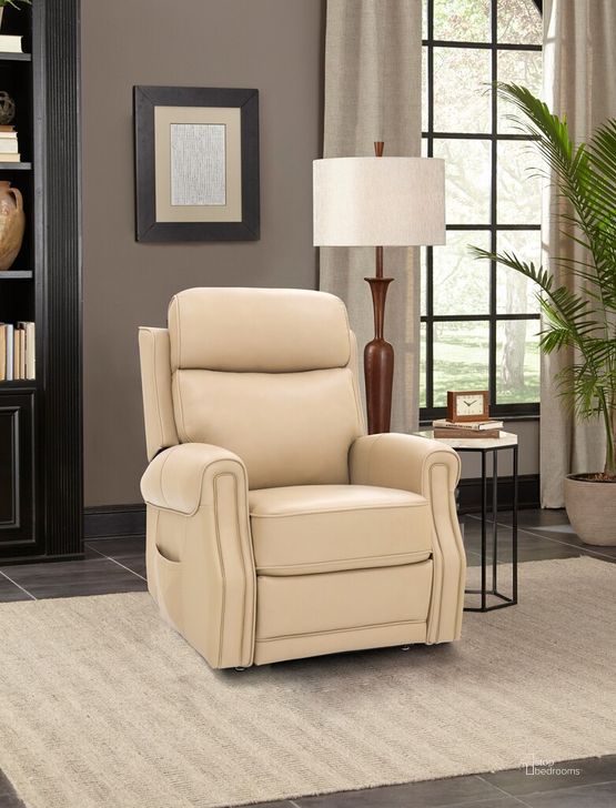 The appearance of Lance Sorrento Sand Power Lift Recliner With Power Head Rest Power Lumbar And Heat designed by BarcaLounger in the modern / contemporary interior design. This sand piece of furniture  was selected by 1StopBedrooms from Lance Collection to add a touch of cosiness and style into your home. Sku: 23PHLH1210375284. Material: Leather. Product Type: Recliner. Image1