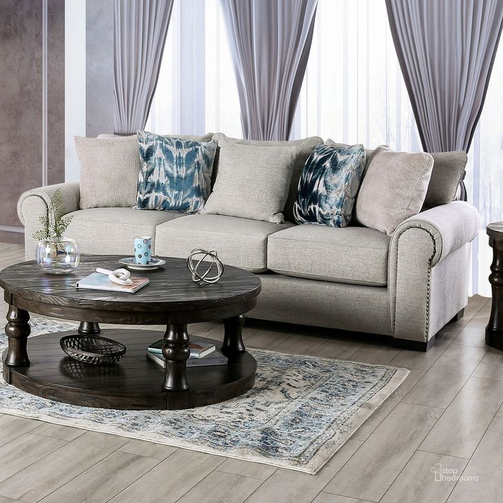 The appearance of Laredo Sofa In Beige designed by Furniture of America in the transitional interior design. This beige piece of furniture  was selected by 1StopBedrooms from Laredo Collection to add a touch of cosiness and style into your home. Sku: SM1215-SF. Material: Wood. Product Type: Sofa. Image1