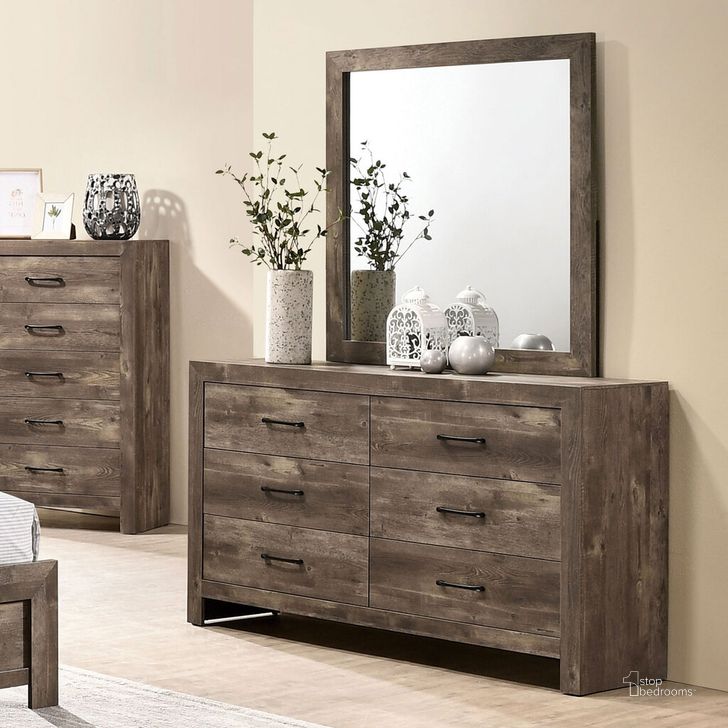 The appearance of Larissa Dresser In Natural Tone designed by Furniture of America in the rustic / southwestern interior design. This natural tone piece of furniture  was selected by 1StopBedrooms from Larissa Collection to add a touch of cosiness and style into your home. Sku: CM7149D. Material: Wood. Product Type: Dresser. Image1