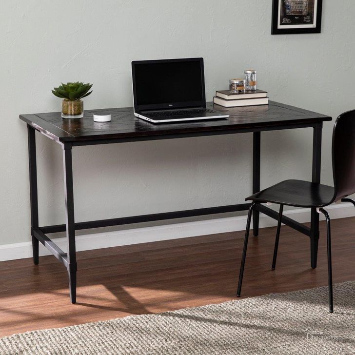 The appearance of Lawrenny Reclaimed Wood Desk In Black designed by SEI Furniture in the country / farmhouse interior design. This black piece of furniture  was selected by 1StopBedrooms from Lawrenny Collection to add a touch of cosiness and style into your home. Sku: HO1152537. Material: Wood. Product Type: Desk. Image1