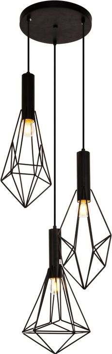 The appearance of Jago 16" Black 3 Light Pendant designed by Elegant Lighting in the transitional interior design. This black piece of furniture  was selected by 1StopBedrooms from Jago Collection to add a touch of cosiness and style into your home. Sku: LDPD2108. Material: Aluminum. Product Type: Pendant Lighting. Image1