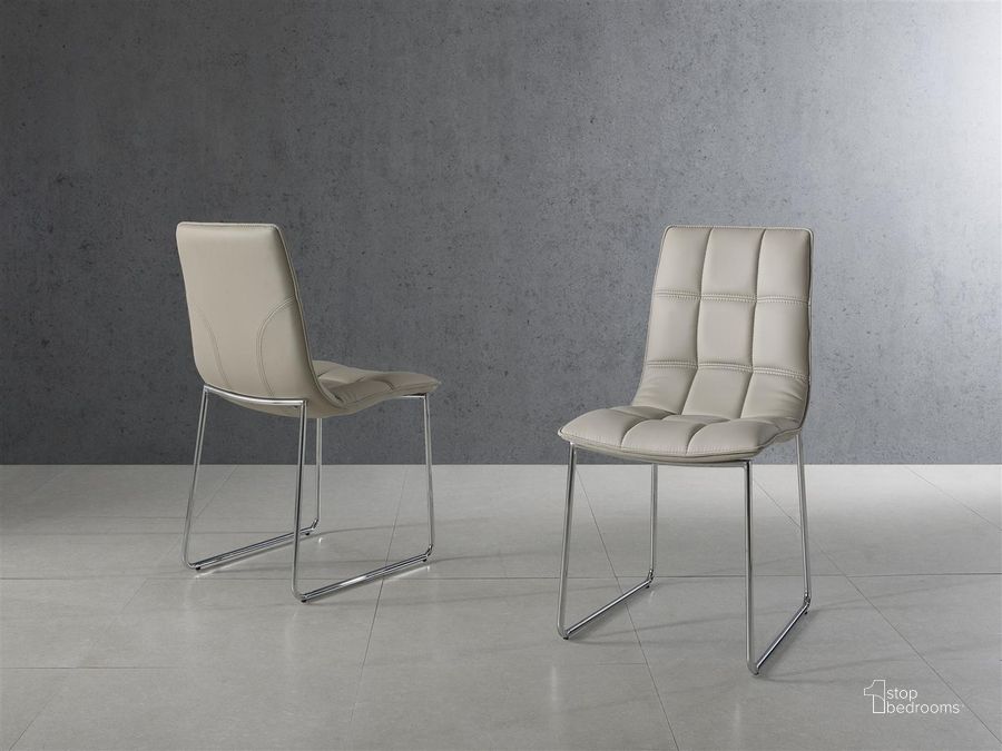 The appearance of Leandro Light Gray Dining Chair Set Of 2 designed by Casabianca Home in the modern / contemporary interior design. This gray piece of furniture  was selected by 1StopBedrooms from Leandro Collection to add a touch of cosiness and style into your home. Sku: CB-870. Product Type: Dining Chair. Material: Stainless Steel. Image1