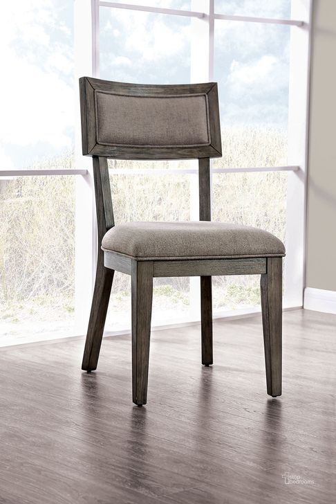 The appearance of Leeds Side Chair Set of 2 In Gray designed by Furniture of America in the rustic / southwestern interior design. This gray piece of furniture  was selected by 1StopBedrooms from Leeds Collection to add a touch of cosiness and style into your home. Sku: CM3387SC-2PK. Material: Wood. Product Type: Side Chair.