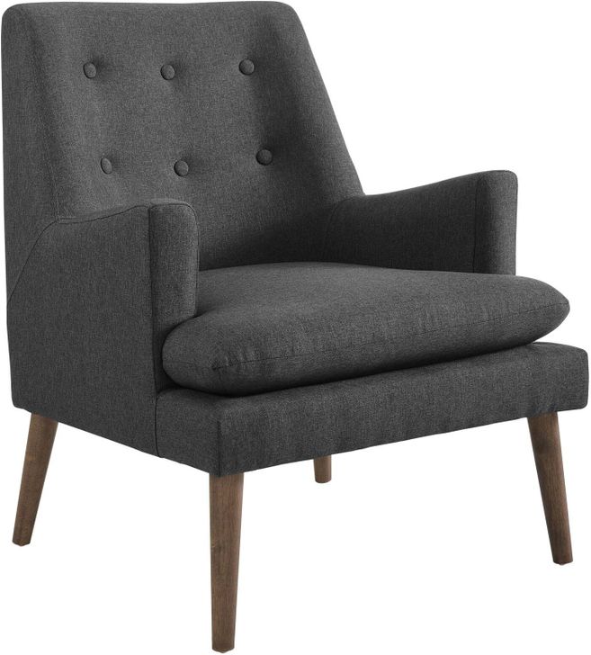 The appearance of Leisure Gray Upholstered Lounge Chair designed by Modway in the modern / contemporary interior design. This gray piece of furniture  was selected by 1StopBedrooms from Leisure Collection to add a touch of cosiness and style into your home. Sku: EEI-3048-GRY. Material: Polyester. Product Type: Living Room Chair. Image1