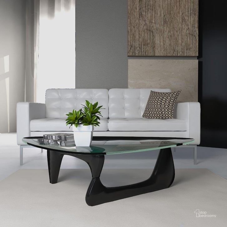 The appearance of LeisureMod Imperial Black Triangle Coffee Table designed by LeisureMod in the modern / contemporary interior design. This black piece of furniture  was selected by 1StopBedrooms from Imperial Collection to add a touch of cosiness and style into your home. Sku: NG52BL. Material: Glass. Product Type: Coffee Table. Image1