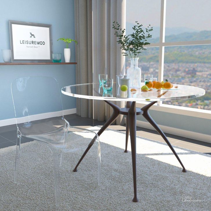 The appearance of LeisureMod Murray Clear Plastic Dining Chair designed by LeisureMod in the modern / contemporary interior design. This clear piece of furniture  was selected by 1StopBedrooms from Murray Collection to add a touch of cosiness and style into your home. Sku: MC20CL. Product Type: Dining Chair. Material: Plastic. Image1