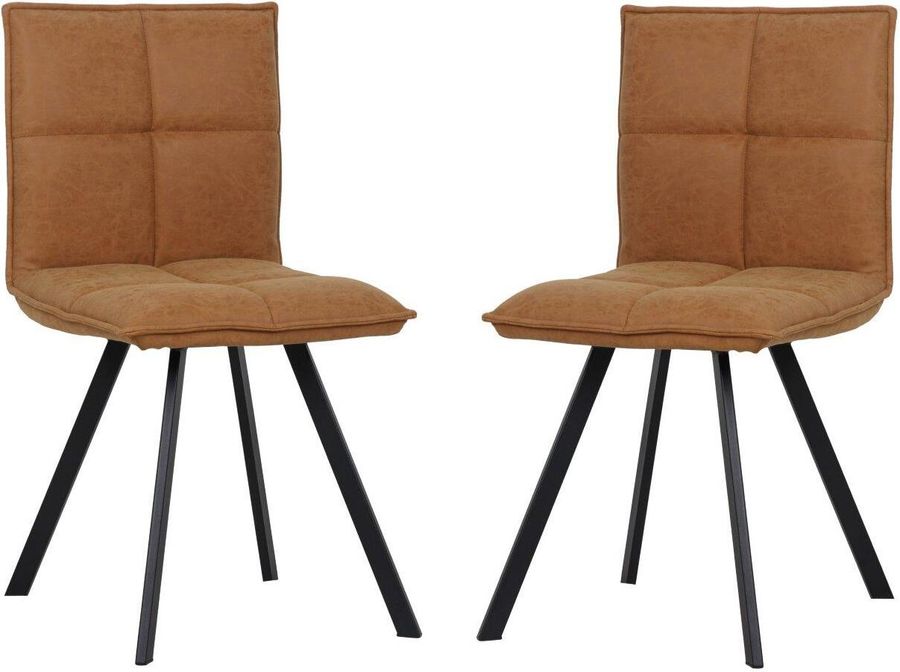 The appearance of Leisuremod Wesley Modern Leather Dining Chair With Metal Legs Set Of 2 WC18BR2 designed by LeisureMod in the modern / contemporary interior design. This light brown piece of furniture  was selected by 1StopBedrooms from Wesley Collection to add a touch of cosiness and style into your home. Sku: WC18BR2. Material: Metal. Product Type: Dining Chair. Image1