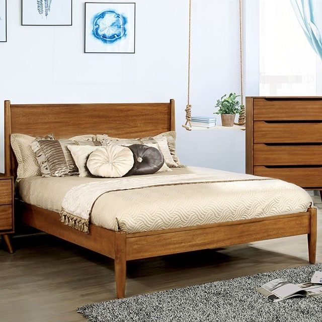 The appearance of Lennart I Modern Oak Twin Bed designed by Furniture of America in the modern / contemporary interior design. This oak piece of furniture  was selected by 1StopBedrooms from Lennart Collection to add a touch of cosiness and style into your home. Sku: CM7386A-T-HB;CM7386A-T-FB;CM7386A-T-R. Bed Type: Platform Bed. Material: Wood. Product Type: Platform Bed. Bed Size: Twin.