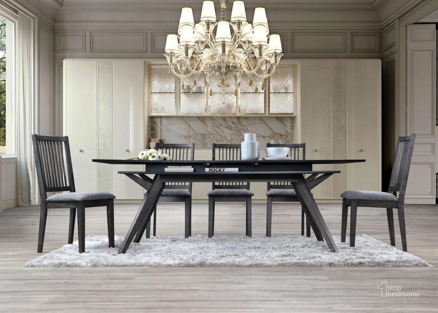 The appearance of Lennox Rectangular Extension Dining Table In Dark Tobacco designed by Alpine in the transitional interior design. This tobacco piece of furniture  was selected by 1StopBedrooms from Lennox Collection to add a touch of cosiness and style into your home. Sku: 5164-01. Table Base Style: Legs. Product Type: Dining Table. Table Top Shape: Rectangular. Material: Rubberwood. Image1