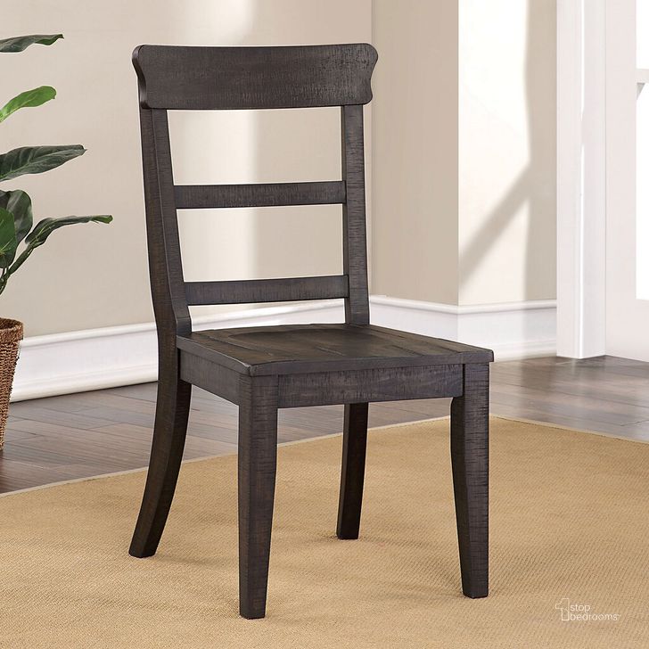 The appearance of Leonidas Side Chair In Antique Black designed by Furniture of America in the rustic / southwestern interior design. This antique black piece of furniture  was selected by 1StopBedrooms from Leonidas Collection to add a touch of cosiness and style into your home. Sku: CM3389BK-SC-2PK. Material: Wood. Product Type: Side Chair. Image1