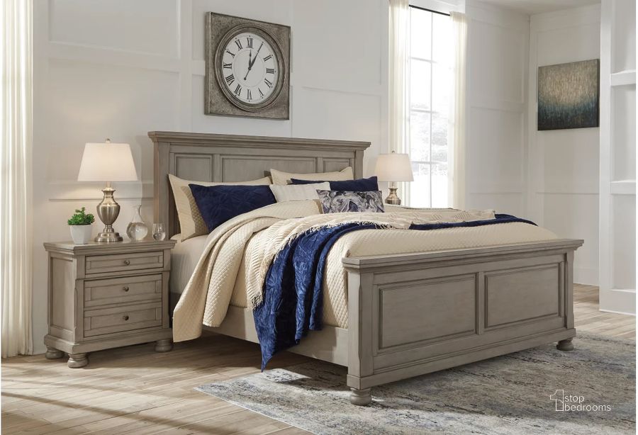 The appearance of Lettner Light Gray Queen Panel Bed designed by Signature Design by Ashley in the transitional interior design. This light gray piece of furniture  was selected by 1StopBedrooms from Lettner Collection to add a touch of cosiness and style into your home. Sku: B733-57;B733-54;B733-96. Bed Type: Panel Bed. Material: Wood. Product Type: Panel Bed. Bed Size: Queen. Image1