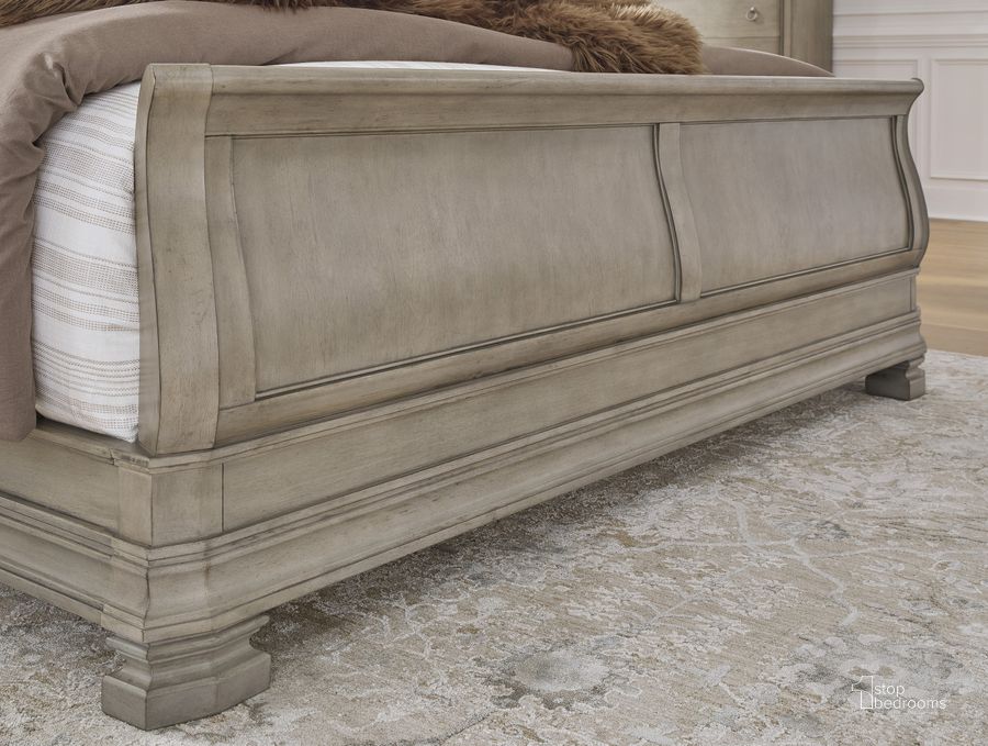 Lexorne King Sleigh Bed In Gray by Ashley Furniture | 1StopBedrooms