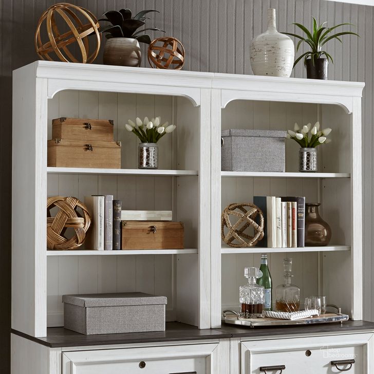 The appearance of Liberty Furniture Allyson Park Bunching Lateral File Hutch In Wirebrushed White designed by Liberty in the modern / contemporary interior design. This other colors piece of furniture  was selected by 1StopBedrooms from Allyson Park Collection to add a touch of cosiness and style into your home. Sku: 417-HO135. Material: Wood. Product Type: Hutch. Image1