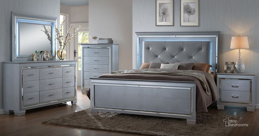 The appearance of Lillian Panel Bedroom Set designed by Crown Mark in the modern / contemporary interior design. This gray piece of furniture  was selected by 1StopBedrooms from Lillian Collection to add a touch of cosiness and style into your home. Sku: B7100-Q-HB;B7100-Q-FB;B7100-KQ-RAIL;B7100-2. Bed Type: Panel Bed. Product Type: Panel Bed. Bed Size: Queen. Image1