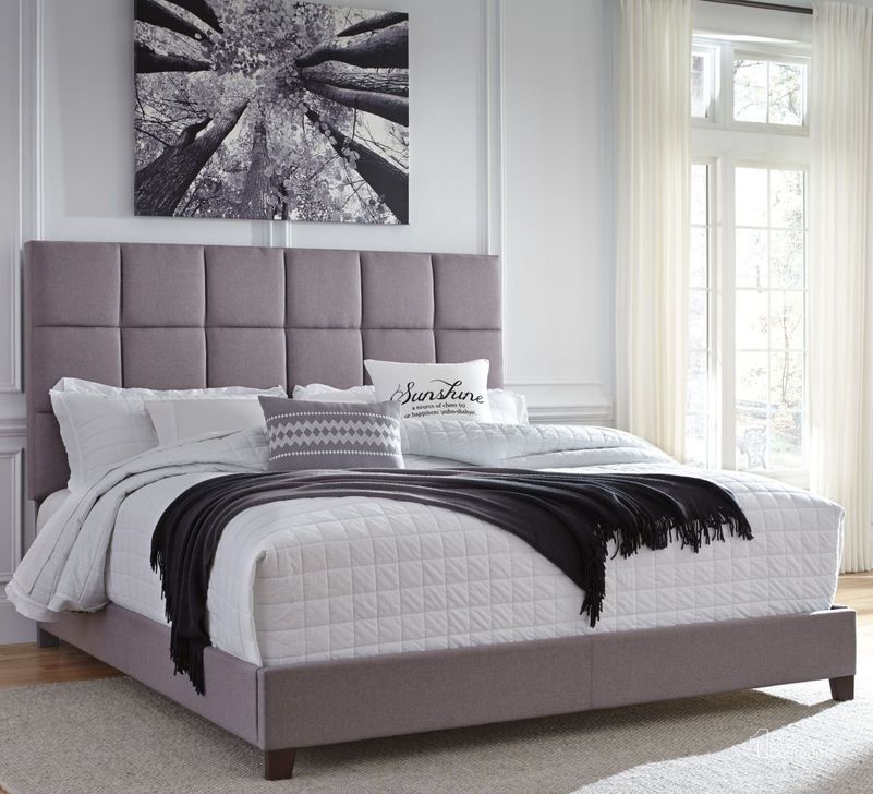 The appearance of Lime Hill Gray King Panel Bed designed by Atelier Home in the modern / contemporary interior design. This gray piece of furniture  was selected by 1StopBedrooms from Lime Hill Collection to add a touch of cosiness and style into your home. Sku: B130-382. Bed Type: Panel Bed. Material: Fabric. Product Type: Panel Bed. Bed Size: King. Image1
