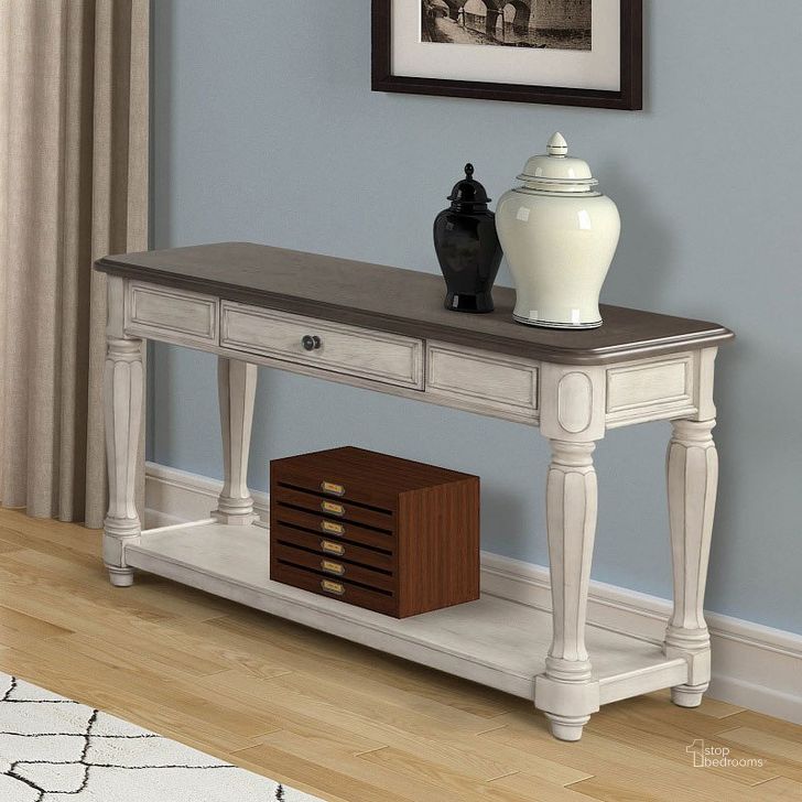 The appearance of Linden Console Table designed by Bernards in the traditional interior design. This white and brown piece of furniture  was selected by 1StopBedrooms from Linden Collection to add a touch of cosiness and style into your home. Sku: 8918-004. Product Type: Sofa Table. Material: Rubberwood.