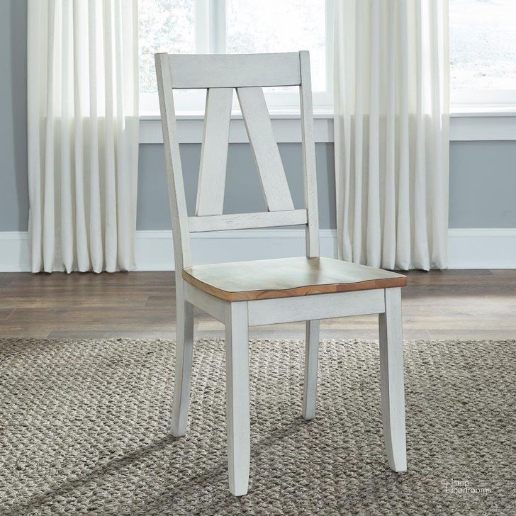 The appearance of Lindsey Farm Splat Back Side Chair Rta Set Of 2 designed by Liberty in the country / farmhouse interior design. This white piece of furniture  was selected by 1StopBedrooms from Lindsey Farm Collection to add a touch of cosiness and style into your home. Sku: 62WH-C2500S. Product Type: Side Chair. Material: Rubberwood. Image1