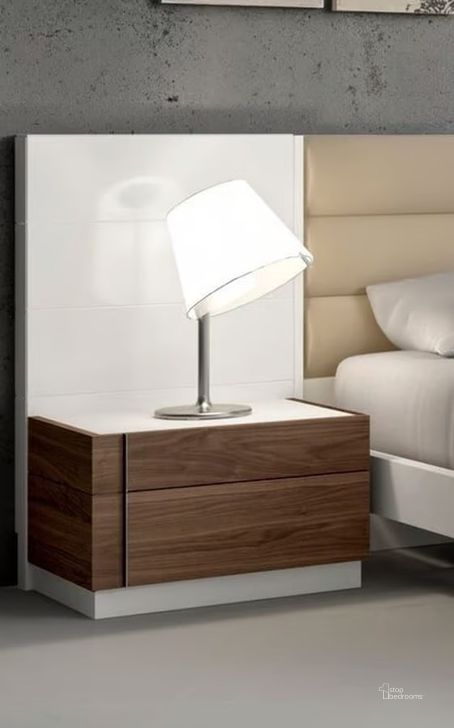 The appearance of Lisbon Natural White Lacquer LAF Nightstand designed by J&M in the modern / contemporary interior design. This white piece of furniture  was selected by 1StopBedrooms from Lisbon Collection to add a touch of cosiness and style into your home. Sku: 17871-NSL. Product Type: Nightstand. Image1