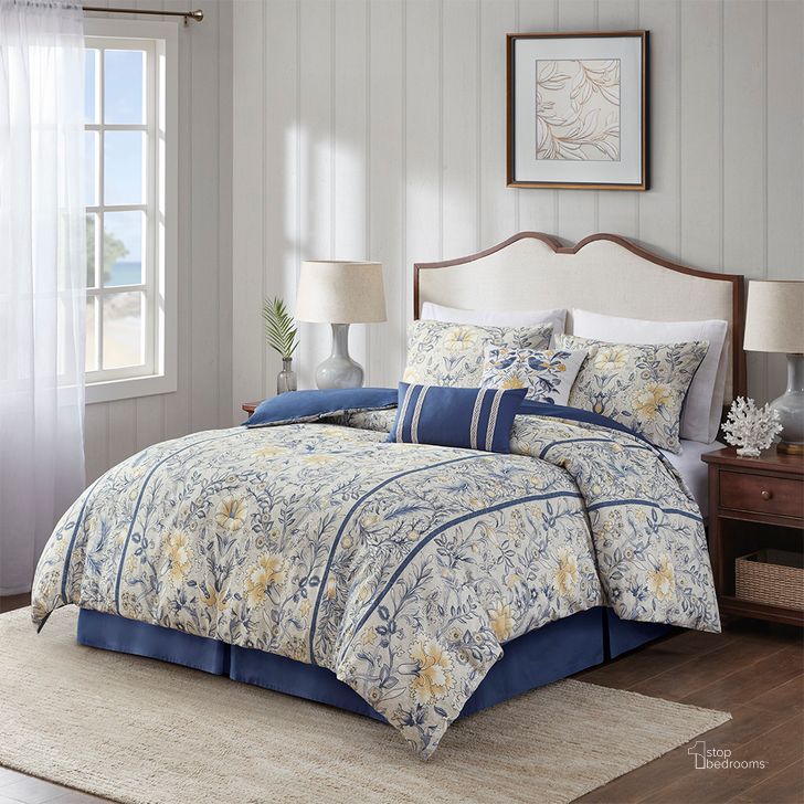 The appearance of Livia Cotton 6 Pcs California King Comforter Set In Multi designed by Olliix in the traditional interior design. This multi piece of furniture  was selected by 1StopBedrooms from Livia Collection to add a touch of cosiness and style into your home. Sku: HH10-1802. Material: Polyester. Bed Size: California King. Product Type: Comforter Set. Image1