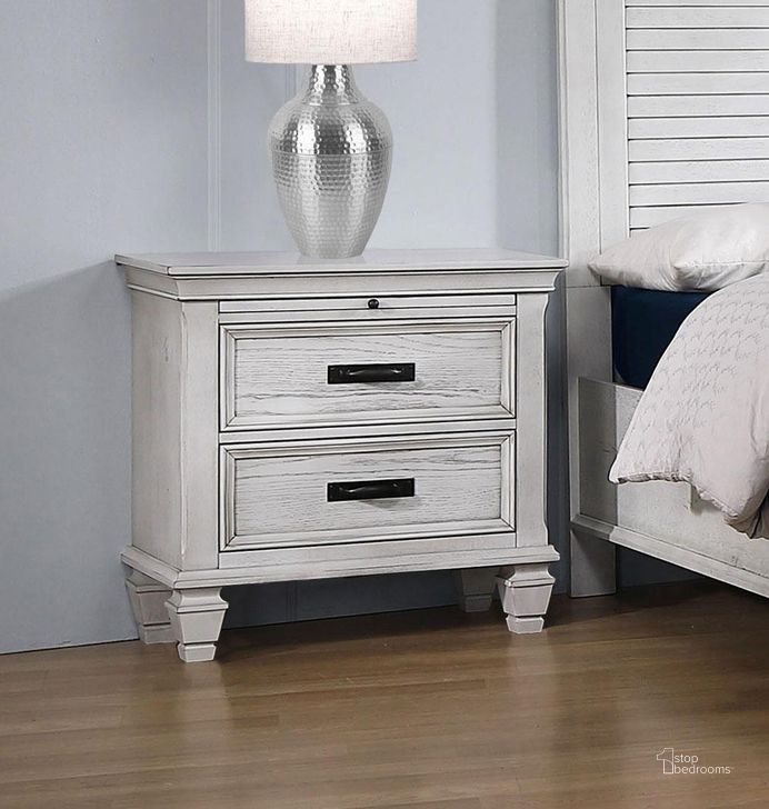 Liza Antique White Nightstand by Coaster | 1StopBedrooms