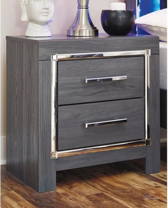 The appearance of Lodanna Gray Two Drawer Nightstand designed by Signature Design by Ashley in the modern / contemporary interior design. This gray piece of furniture  was selected by 1StopBedrooms from Lodanna Collection to add a touch of cosiness and style into your home. Sku: B214-92. Material: Wood. Product Type: Nightstand. Image1