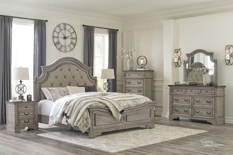 The appearance of Lodenbay Antique Gray Panel Bedroom Set designed by Signature Design by Ashley in the transitional interior design. This antique gray piece of furniture  was selected by 1StopBedrooms from Lodenbay Collection to add a touch of cosiness and style into your home. Sku: B751-57;B751-54;B751-96;B751-93. Bed Type: Panel Bed. Material: Fabric. Product Type: Panel Bed. Bed Size: Queen. Image1